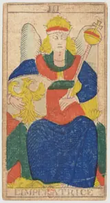 Lá III L'Impératrice của Nicolas Conver (Marseille), bản in 1809–1833, khuôn khắc năm 1760