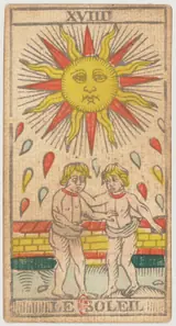 Lá XVIIII Le Soleil của Nicolas Conver (Marseille), bản in 1809–1833, khuôn khắc năm 1760